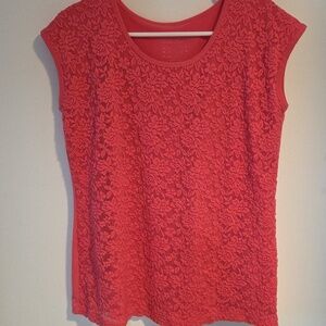 Liquid Knit Sleeveless Top With Front Lace Overlay Susan Graver Essentials